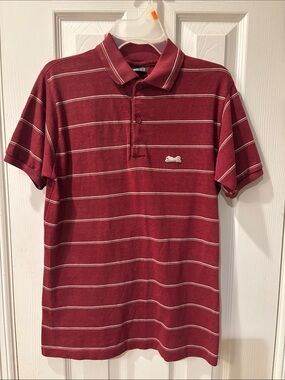 LeTigre Burgundy Stripped polo shirt- Boys Medium